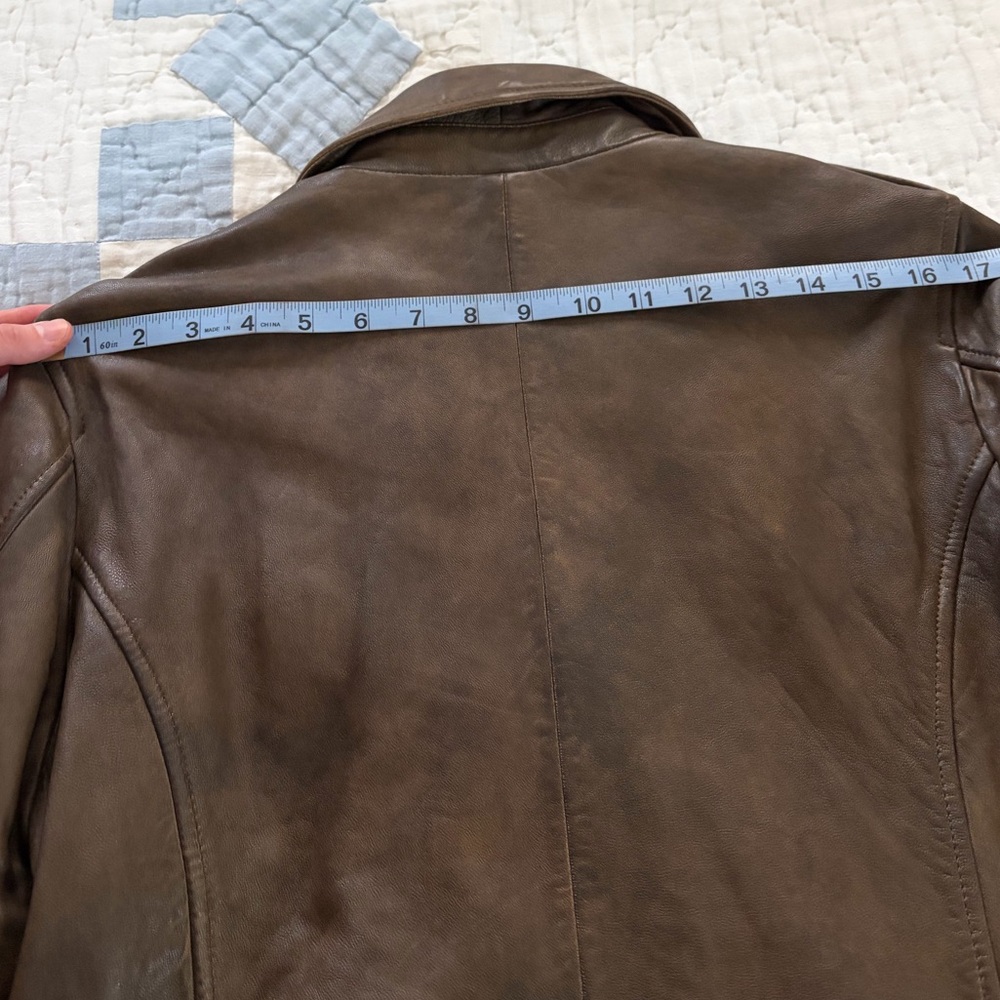 NWT Lucky Brand Brown Leather Jacket - Picture 9 of 11